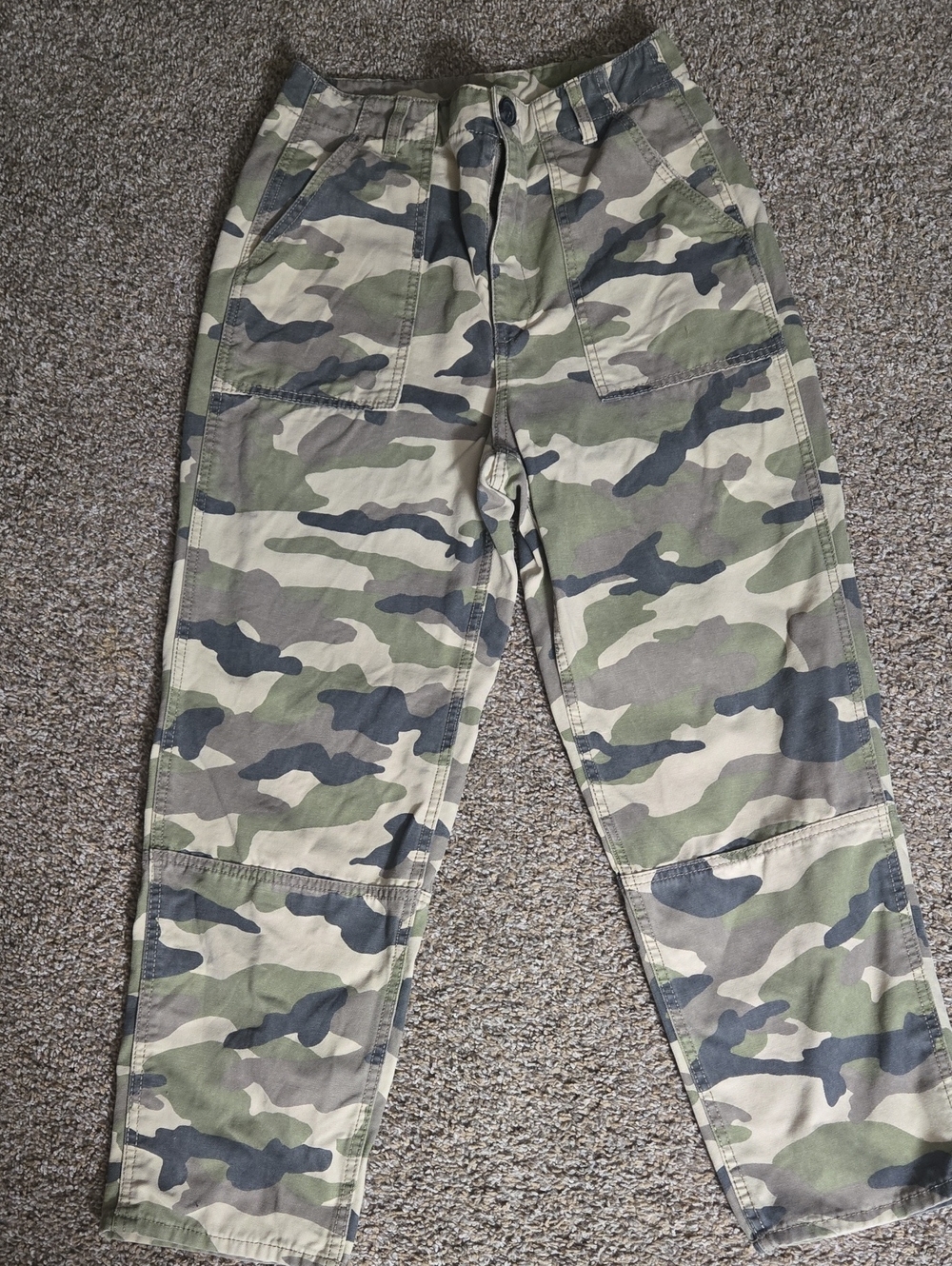 H&M Womens Camo Cargo Pants - Olive, Tan, Dark Green